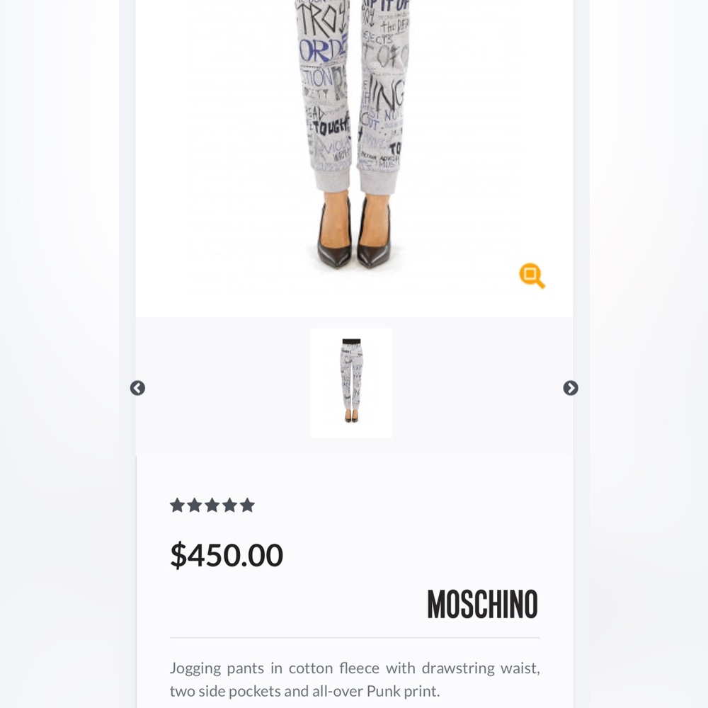 Moschino pants cotton fleece Punk Print grey joggers - Picture 11 of 11